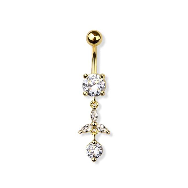 Tri-Petals Flower Navel Dangle 14g
