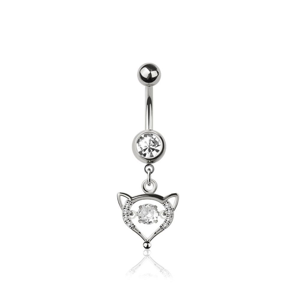 Cleopatra Cat Crystal Navel Dangle 14g