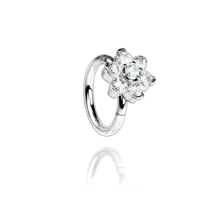 Premium Edge Flower Hinged Segment Ring 16g