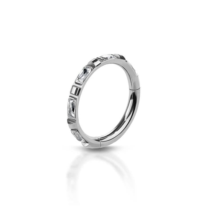 Premium Channel-Set Crystals Segment Ring 16g