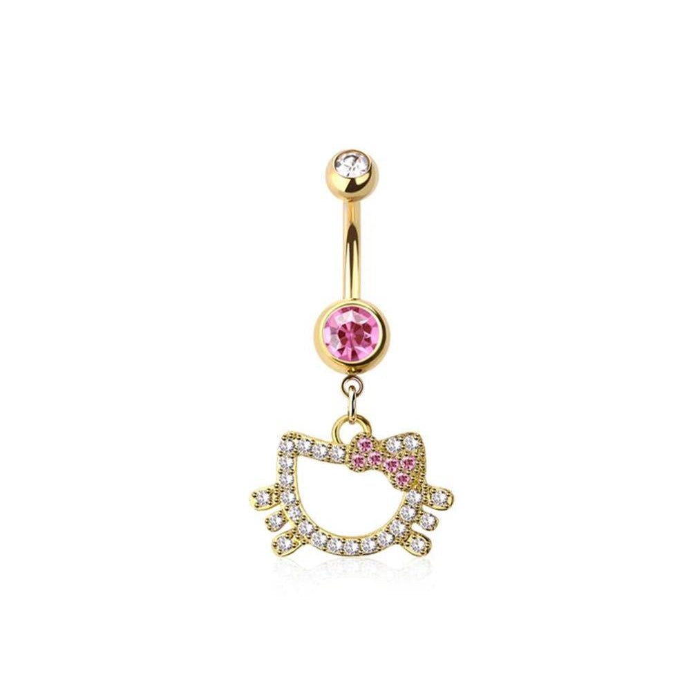 Kitty Sparkle Charm Navel Dangle 14g