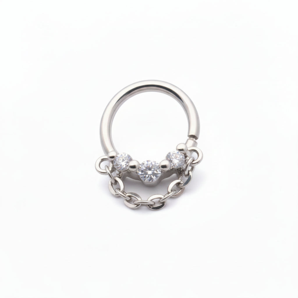 3 Claw-Set Crystal + Chain Bendable Ring 16g