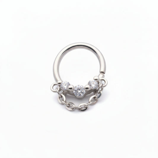 3 Claw-Set Crystal + Chain Bendable Ring 16g