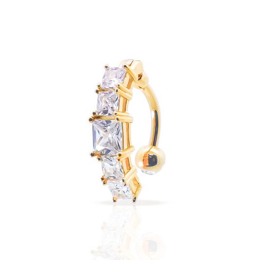 Charm Inverted Belly Button Ring 14g Gold PVD