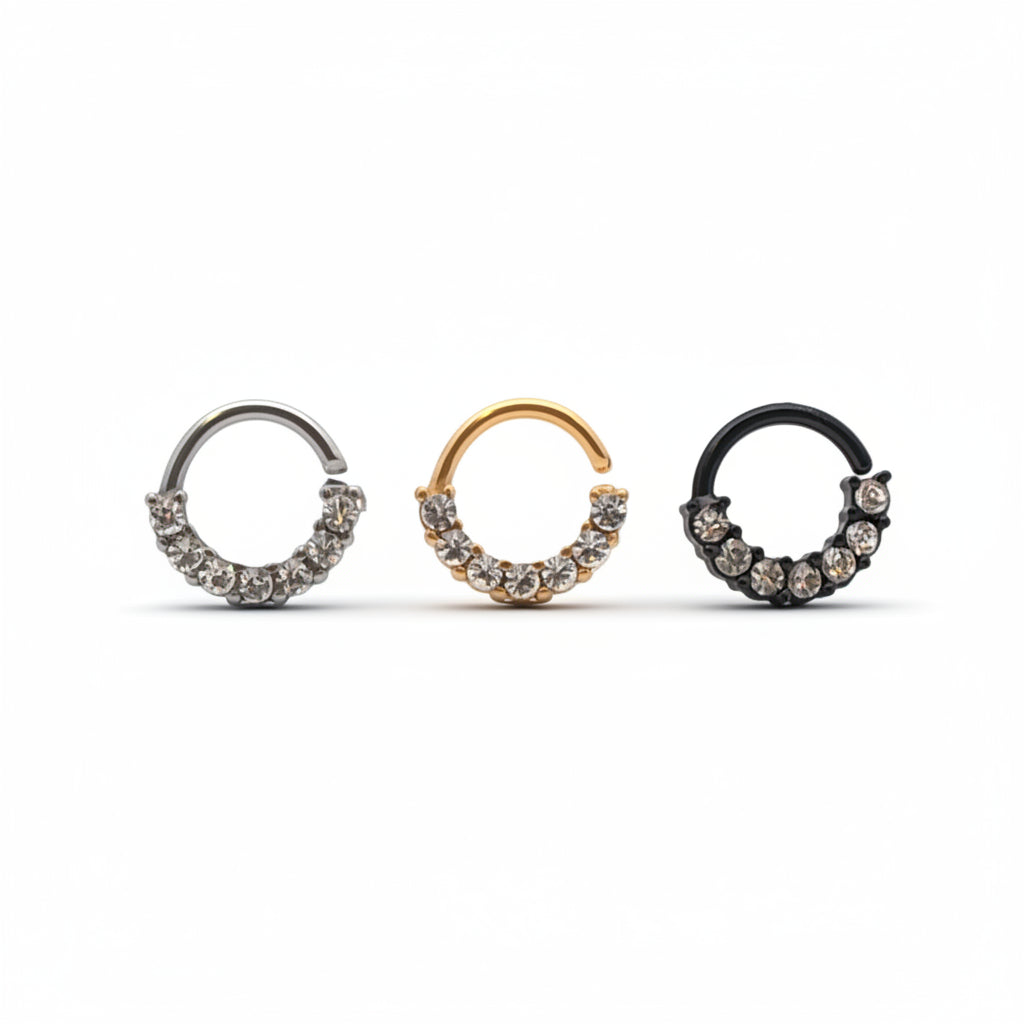 7 Claw-Set Crystal Bendable Ring 16g