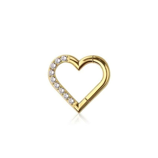 8mm Heart Gold PVD