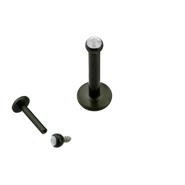 PVD Surgical Steel Crystal Flat Back Internally Threaded 16g