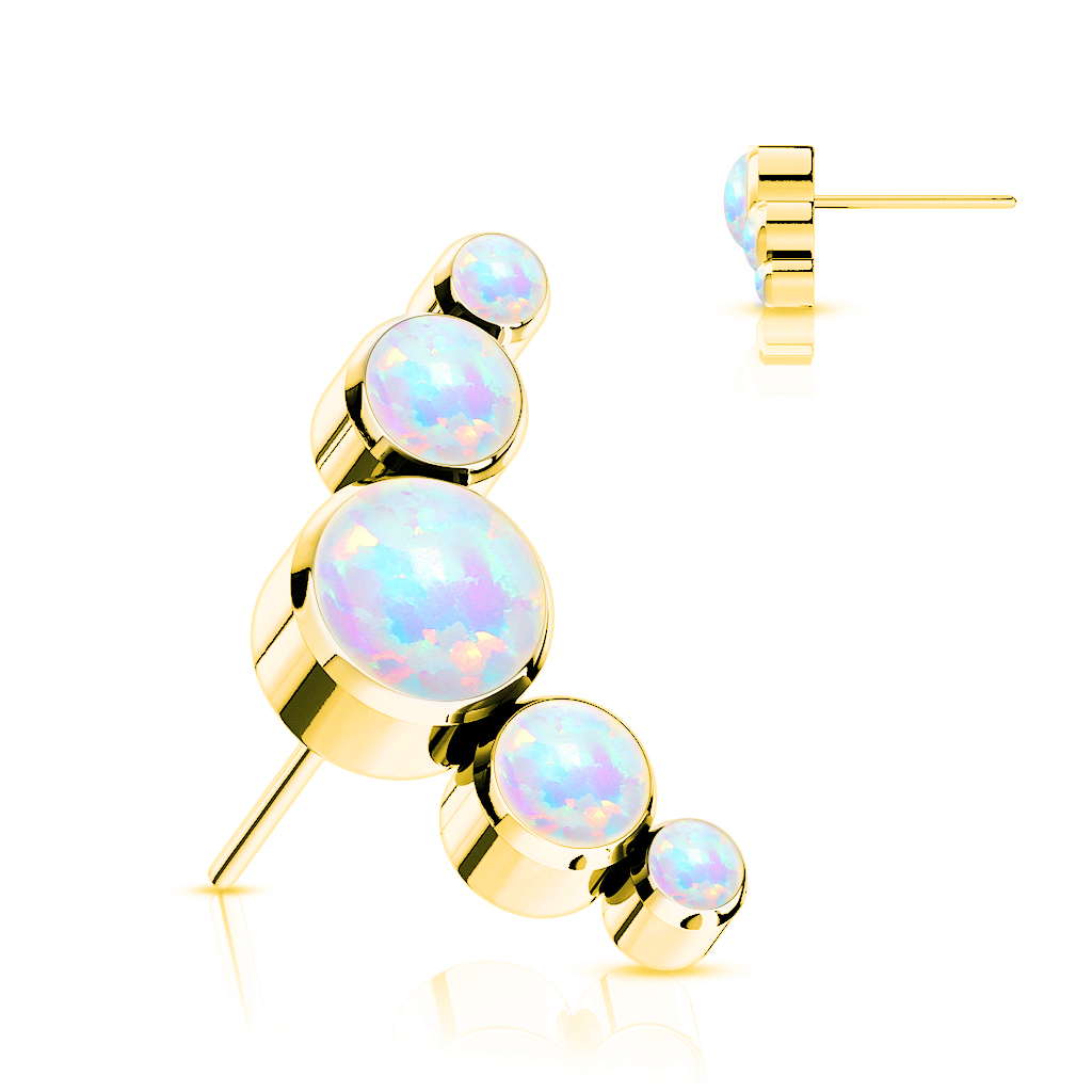 Premium G23 Titanium Curved Opal Luxe Threadless Top