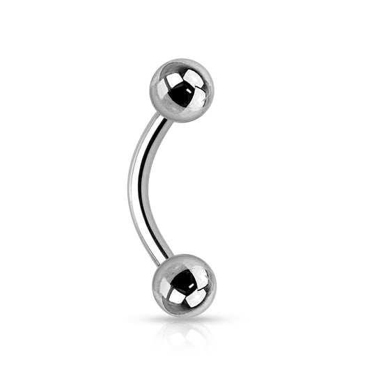 Premium G23 Titanium Curved Barbell Externally Threaded