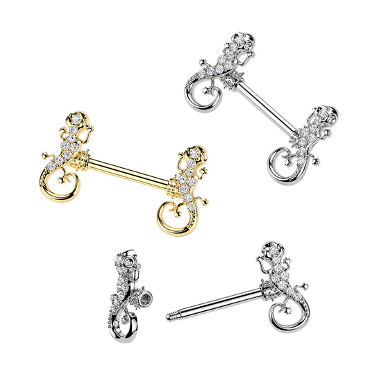Gecko Nipple Barbell 14g