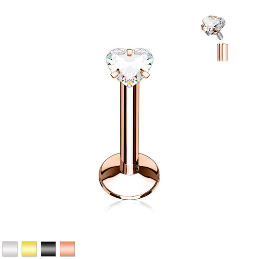 Premium Claw-Set Heart Flat Back 16g