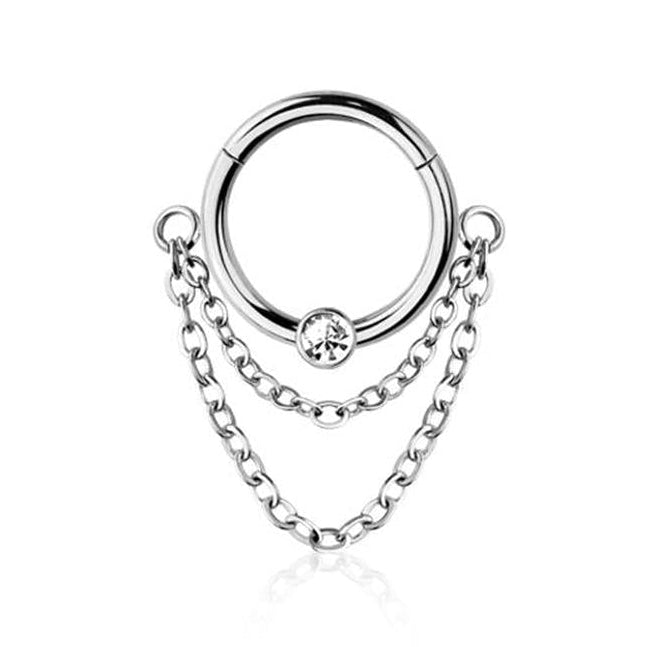 Premium Double Chain + Jewel Segment Ring 16g