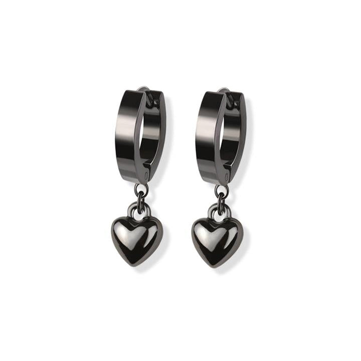 Puffy Hearts Dangle Cuff Earrings