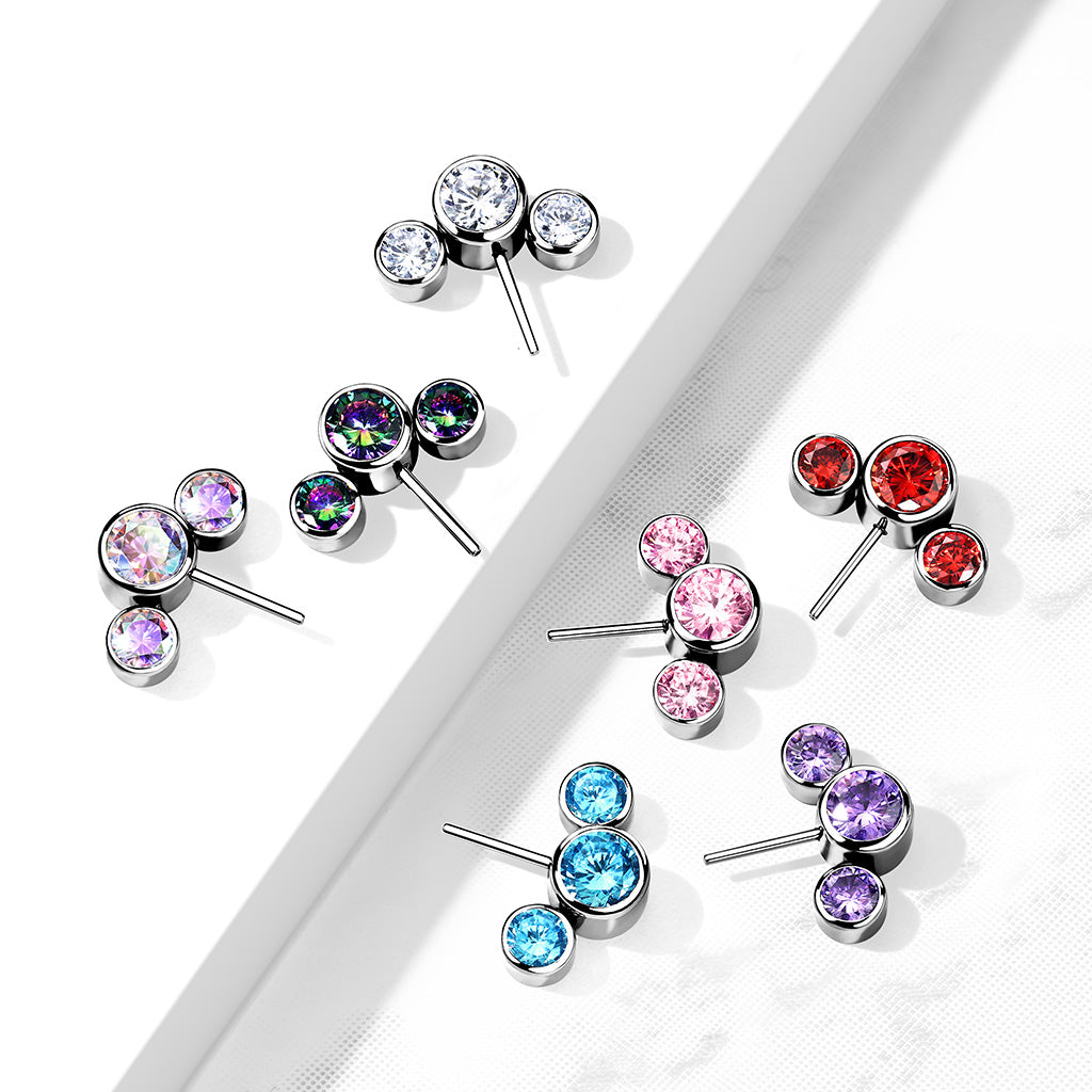 Premium G23 Titanium Triple Circle Side-Facing Threadless Top