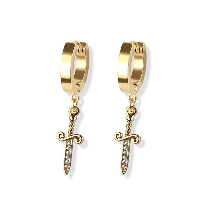 Sword Dangle Cuff Earrings