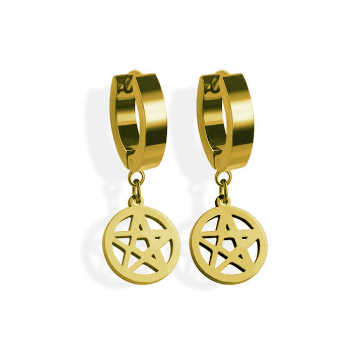 Pentacle Dangle Cuff Earrings