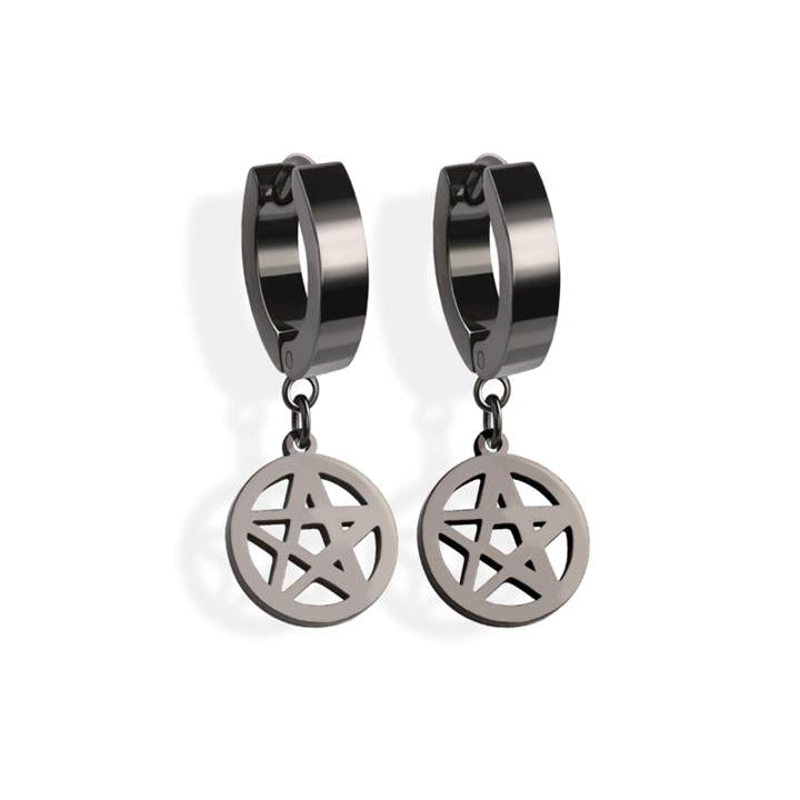 Pentacle Dangle Cuff Earrings