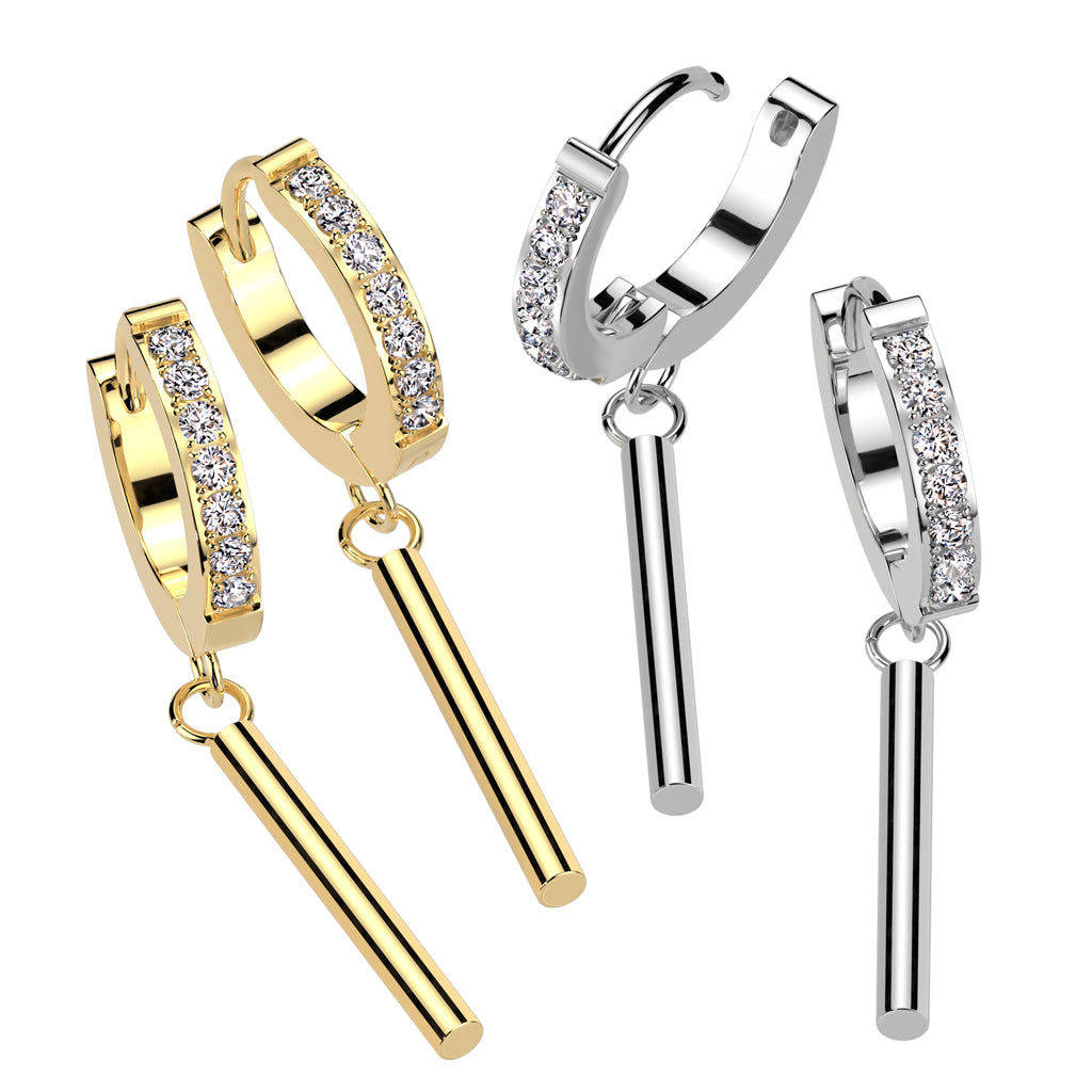 Minimalist Bar Dangle Cuff Earrings