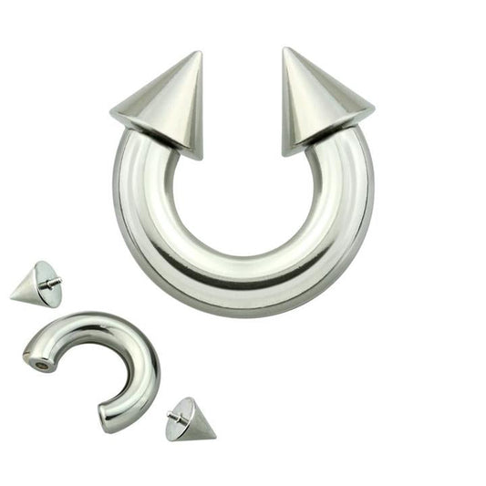 Surgical Steel Spiked Circular Barbell Internally threaded