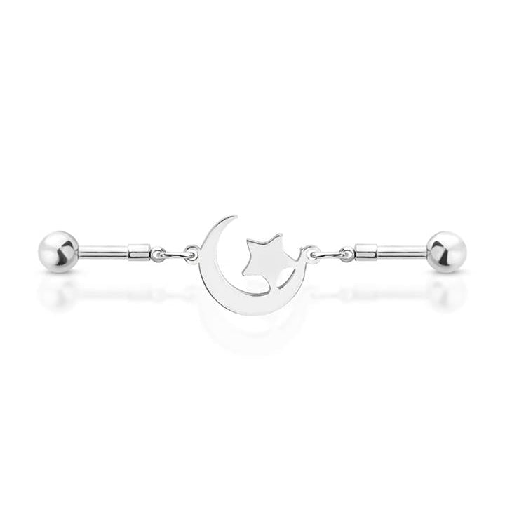 Premium Moon and Start Industrial Barbell 14g