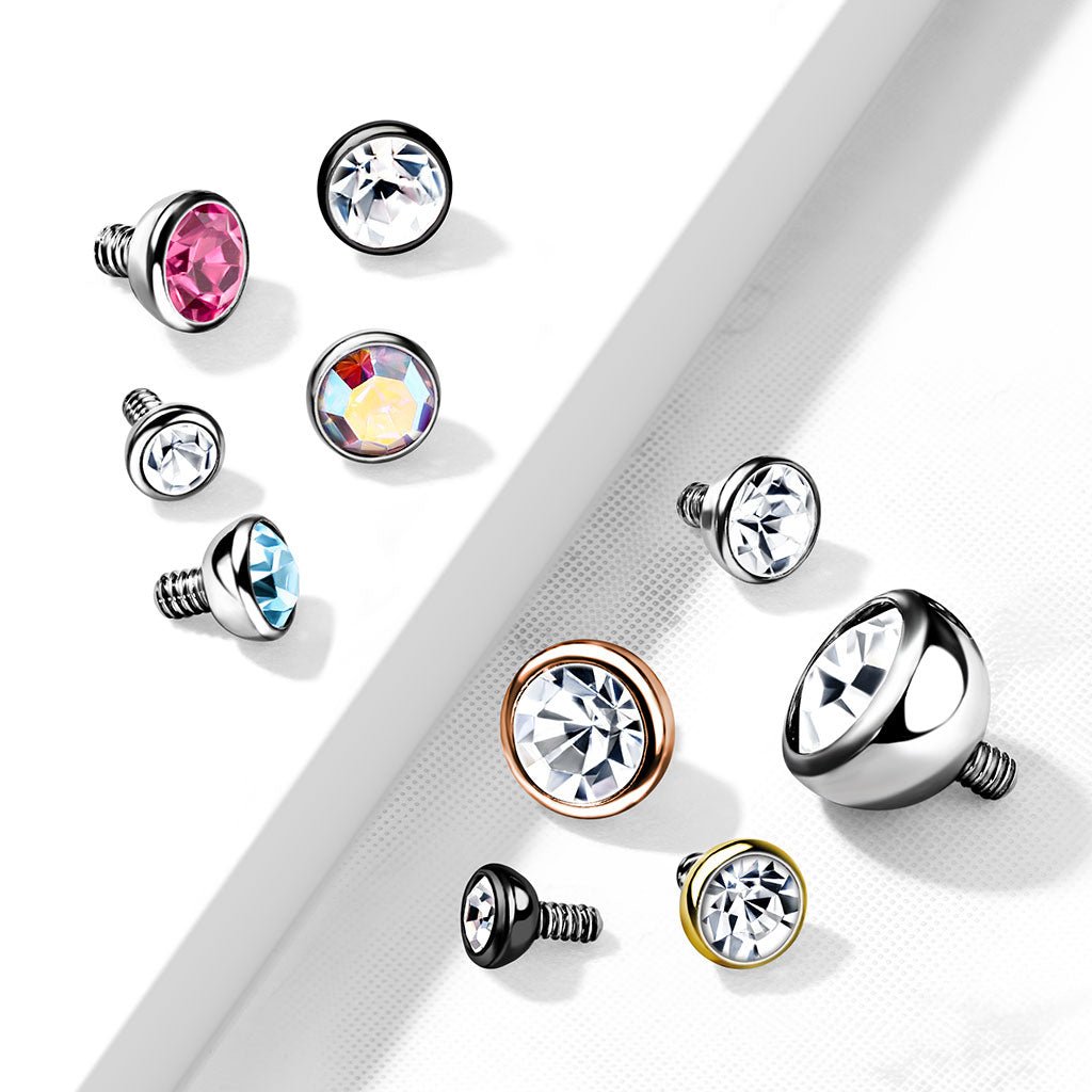 Premium Bezel-Set Crystal Rounded Base Microdermal Top 16g