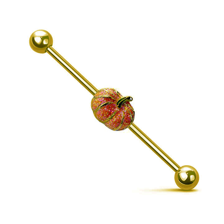 Pumpkin Sparkle Industrial Barbell 14g