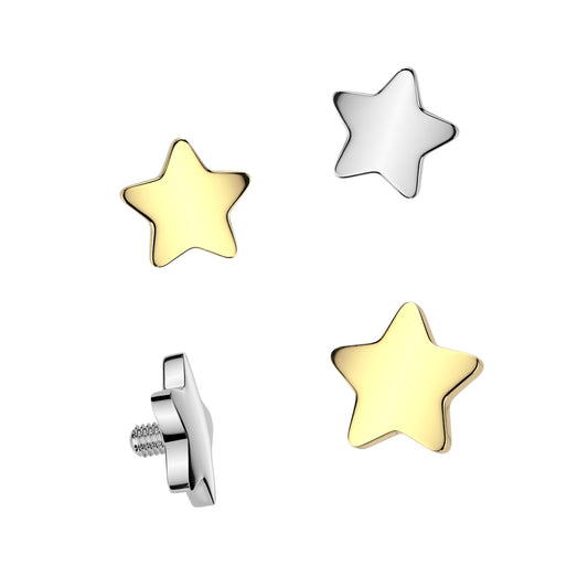 Premium G23 Titanium Internally Threaded Star Top 16g-14g