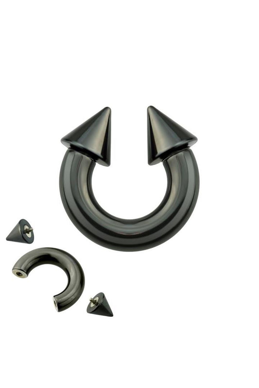 PVD Surgical Steel Spiked Circular Barbell Internally threaded