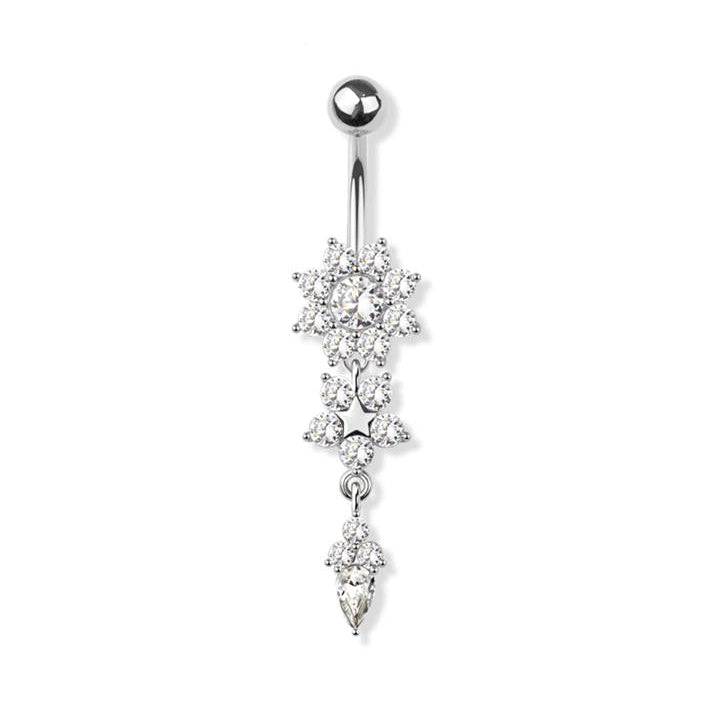 Enchanted Flora Crystal Navel Dangle 14g