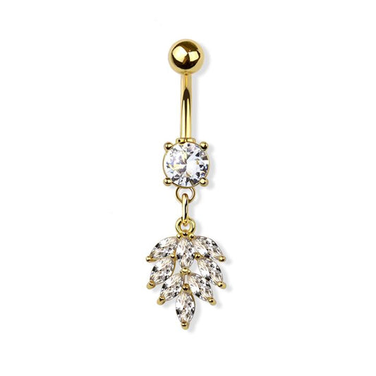 Sparkle Teardrop Crystal Navel Dangle 14g