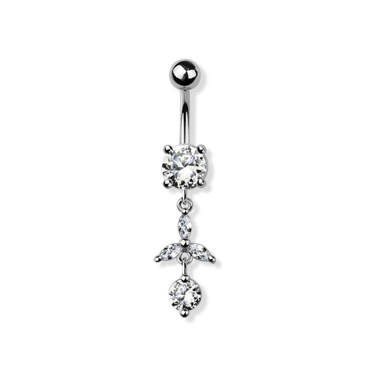 Tri-Petals Flower Navel Dangle 14g