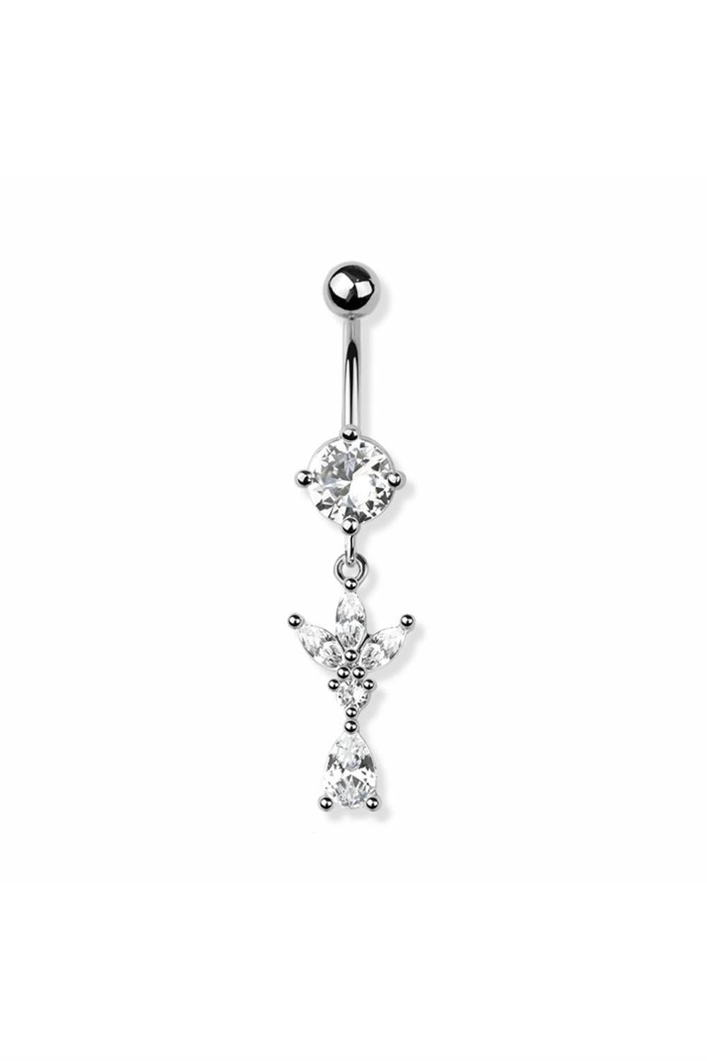 Crystal Marquise Cascade Navel Dangle 14g