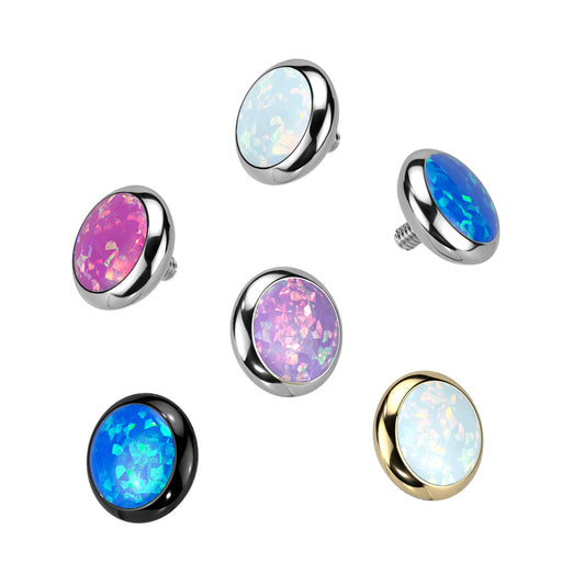 Premium G23 Titanium Bezel-Set Opal Microdermal Top