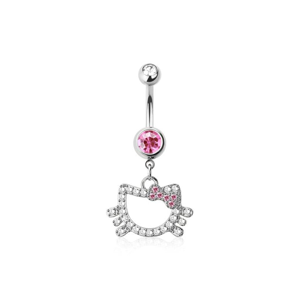 Kitty Sparkle Charm Navel Dangle 14g