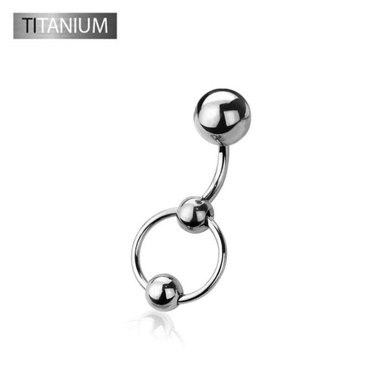 Premium G23 Titanium Circular Dangle Barbell 14g