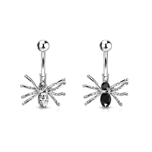Claw-Set Spider Navel Barbell 14g