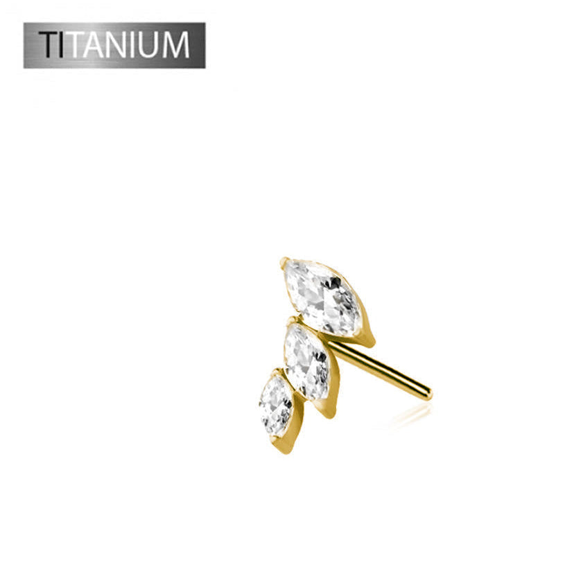 Premium G23 Titanium Curved Marquise Luxe Threadless Top