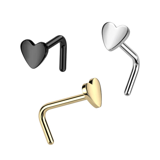 Premium G23 Titanium Heart Nose Pin