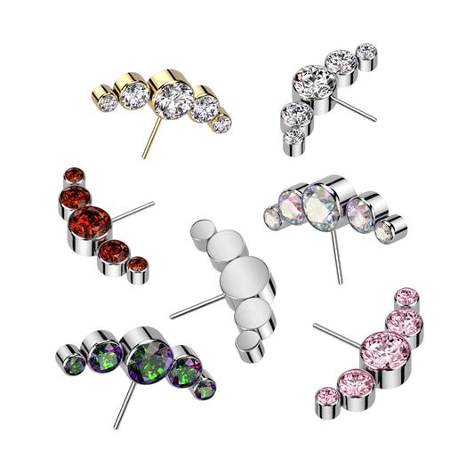 Premium G23 Titanium Curved Cluster Side-Facing Threadless Top