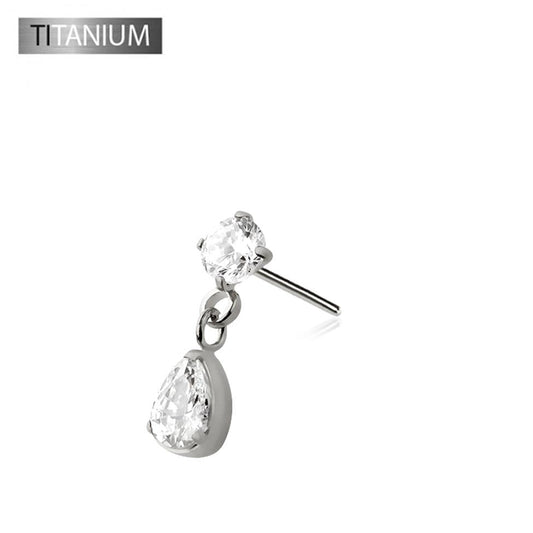 Premium G23 Titanium Claw-Set Marquise Dangle Threadless Top