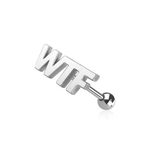 Premium Script WTF Tongue Barbell 14g