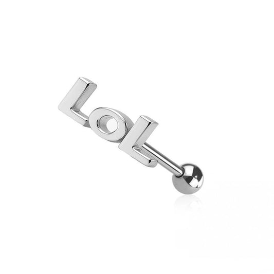 Premium Script LOL Tongue Barbell 14g