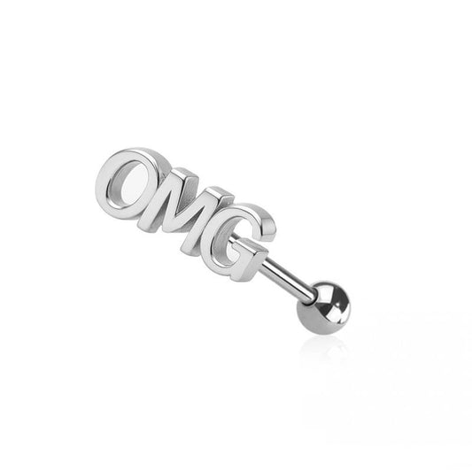 Premium Script OMG Tongue Barbell 14g
