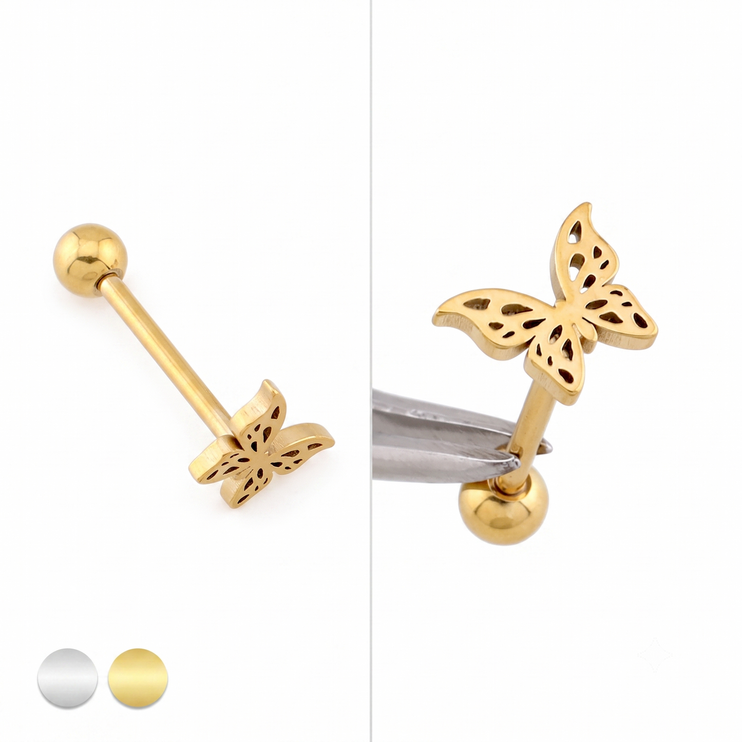 Premium Butterfly Tongue Barbell 14g