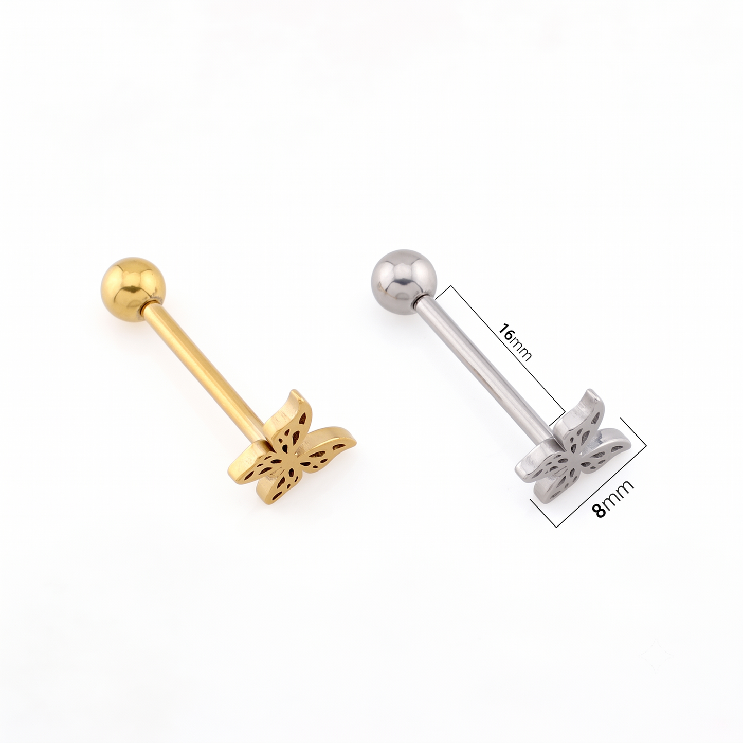 Premium Butterfly Tongue Barbell 14g