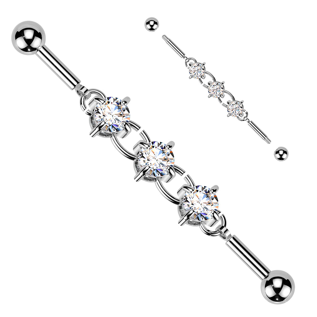 Linked Luster Chain Industrial Barbell 14g
