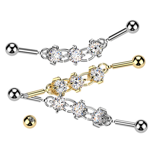 Linked Luster Chain Industrial Barbell 14g