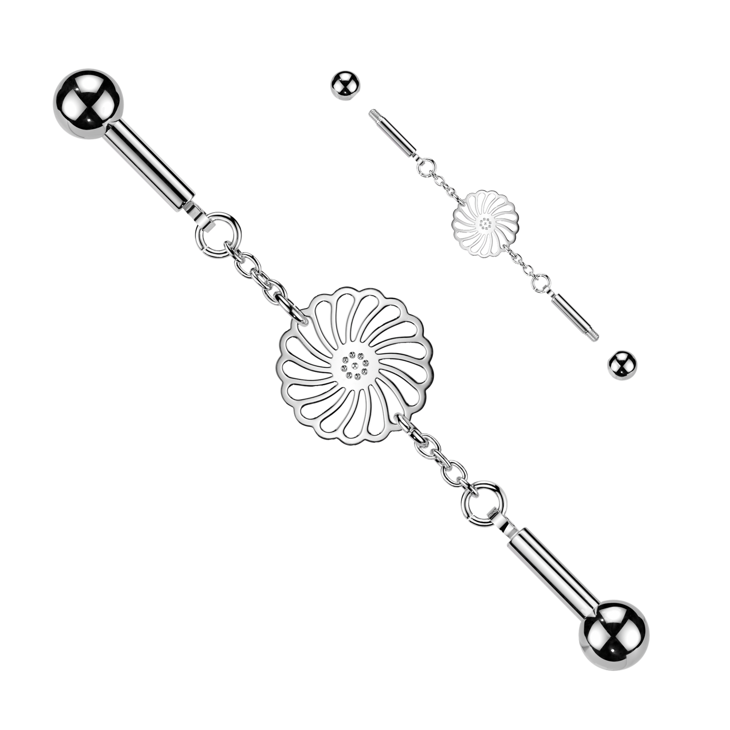 Flora Luxe Chain Industrial Barbell 14g
