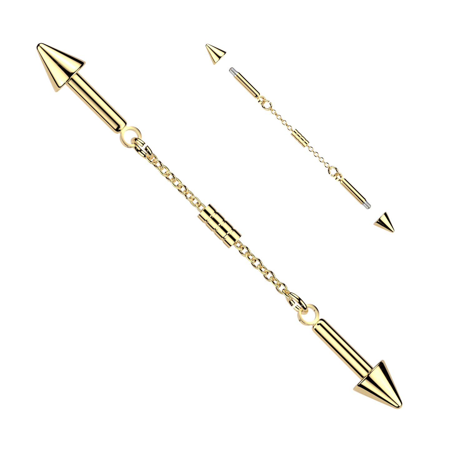 Spike Link Chain Industrial Barbell 14g