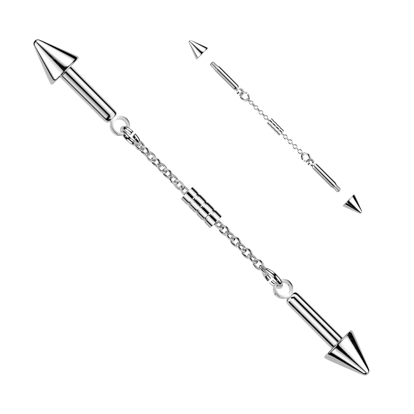 Spike Link Chain Industrial Barbell 14g